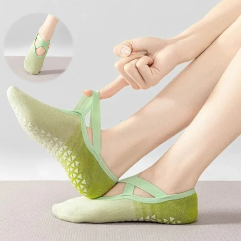 1 Paar Yoga-Socken aus Silikon mit Farbverlauf, geeignet für Damen, Pilates, Fitness, Griffkraft, Indoor-Tanz-Sportsocken