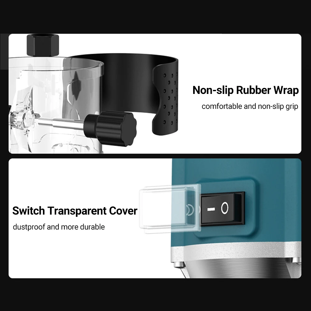 Compact Wood Router Tool 800W 220V Handheld Palm Router 33000RPM 6Variable Speeds Electric Trimmer Wood Router Hand Trimmer Tool