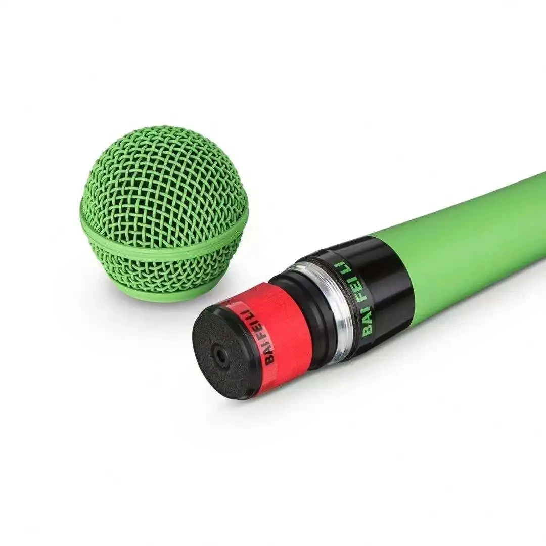 BAIFEILI D3000 draad dynamische microfoon professionele cardioïde handmicrofoon voor karaoke zangopname zang (groen)
