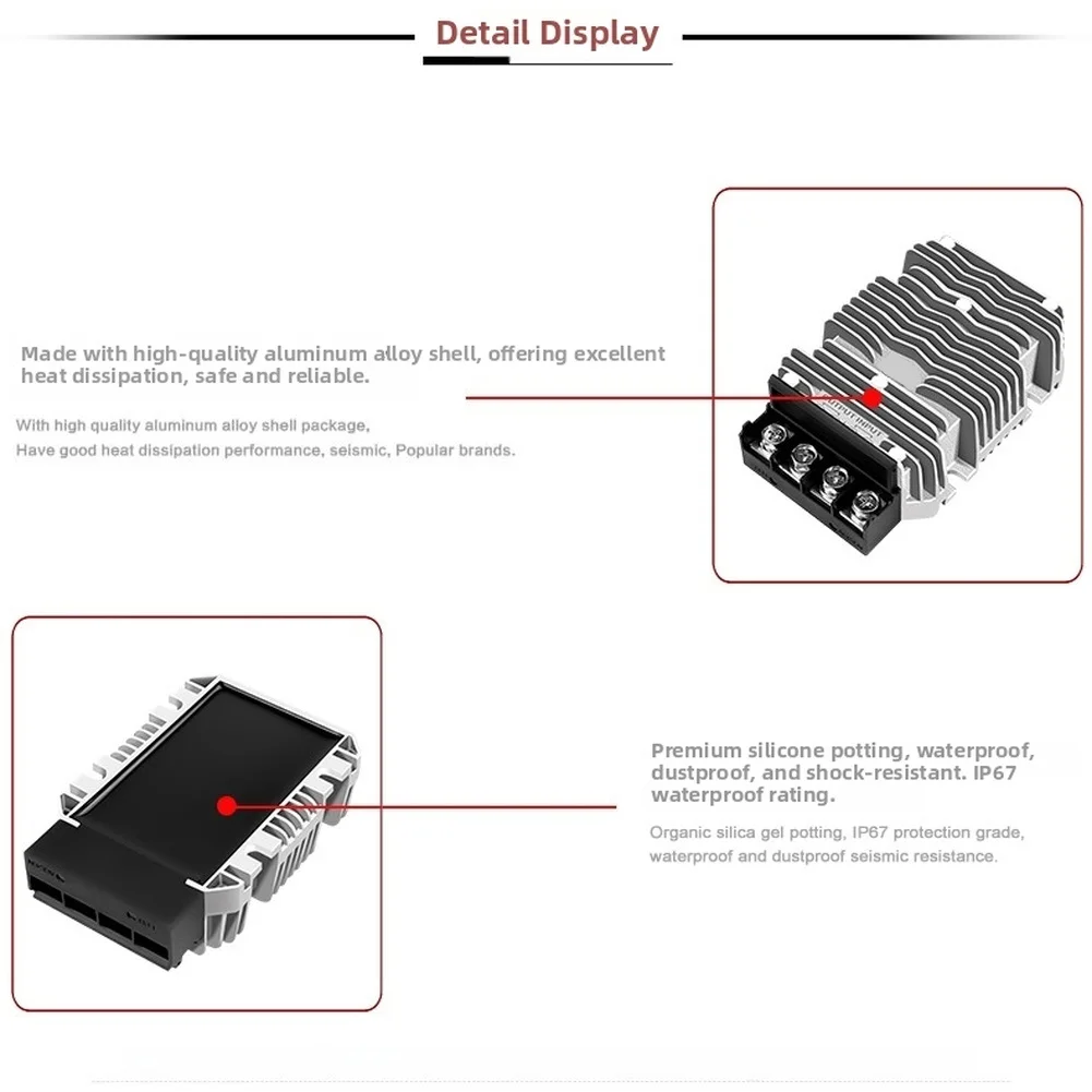 IP67 Waterproof 48V to 24V 40A 960W DC-DC Step Down Regulator for Tactical Vehicles and Field Communication Gear