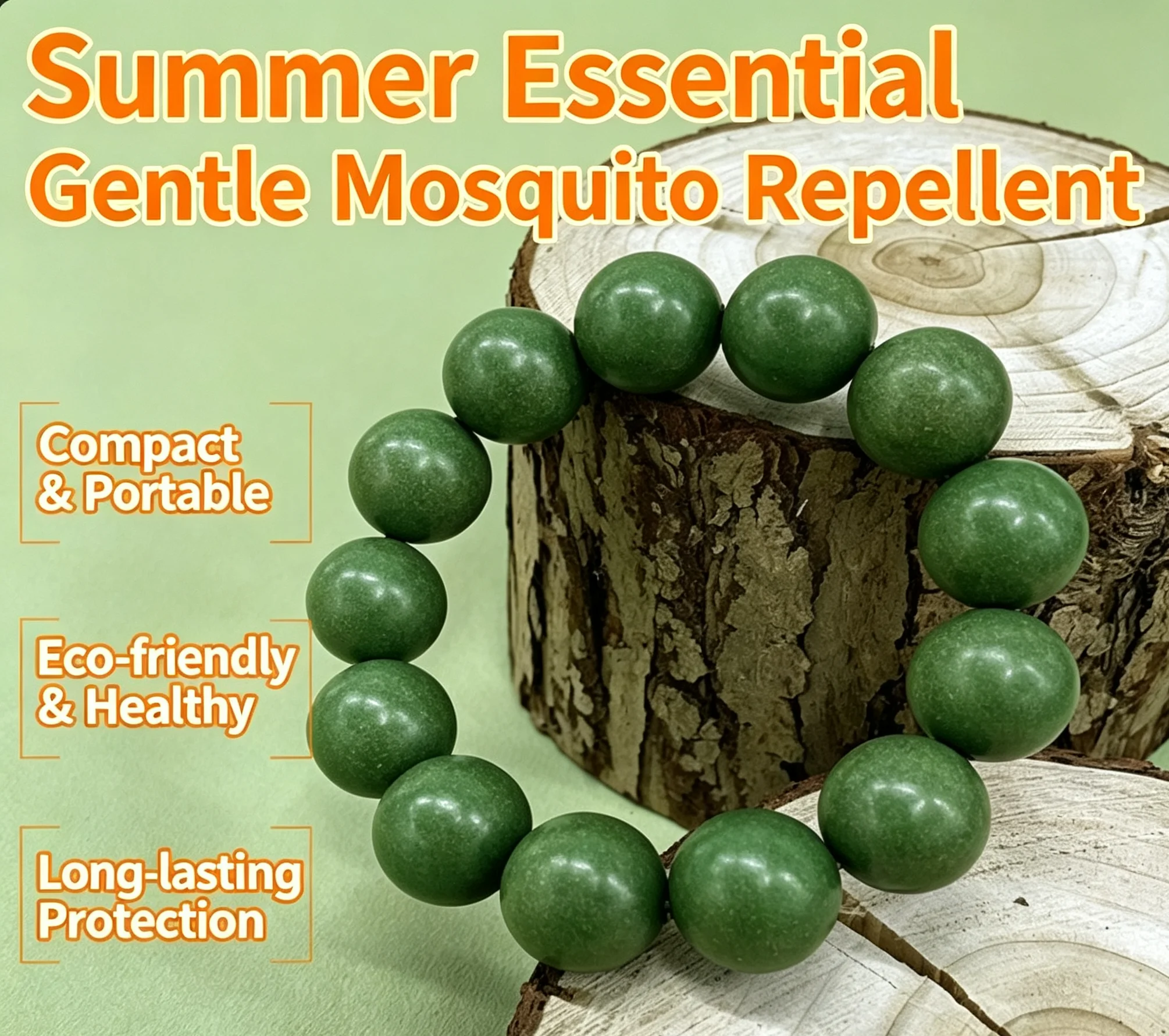 Factory Direct Natural Mosquito-Repellent Incense Bead Bracelet, Portable Protection Accessory to Keep Mosquitoes Away, Incense
