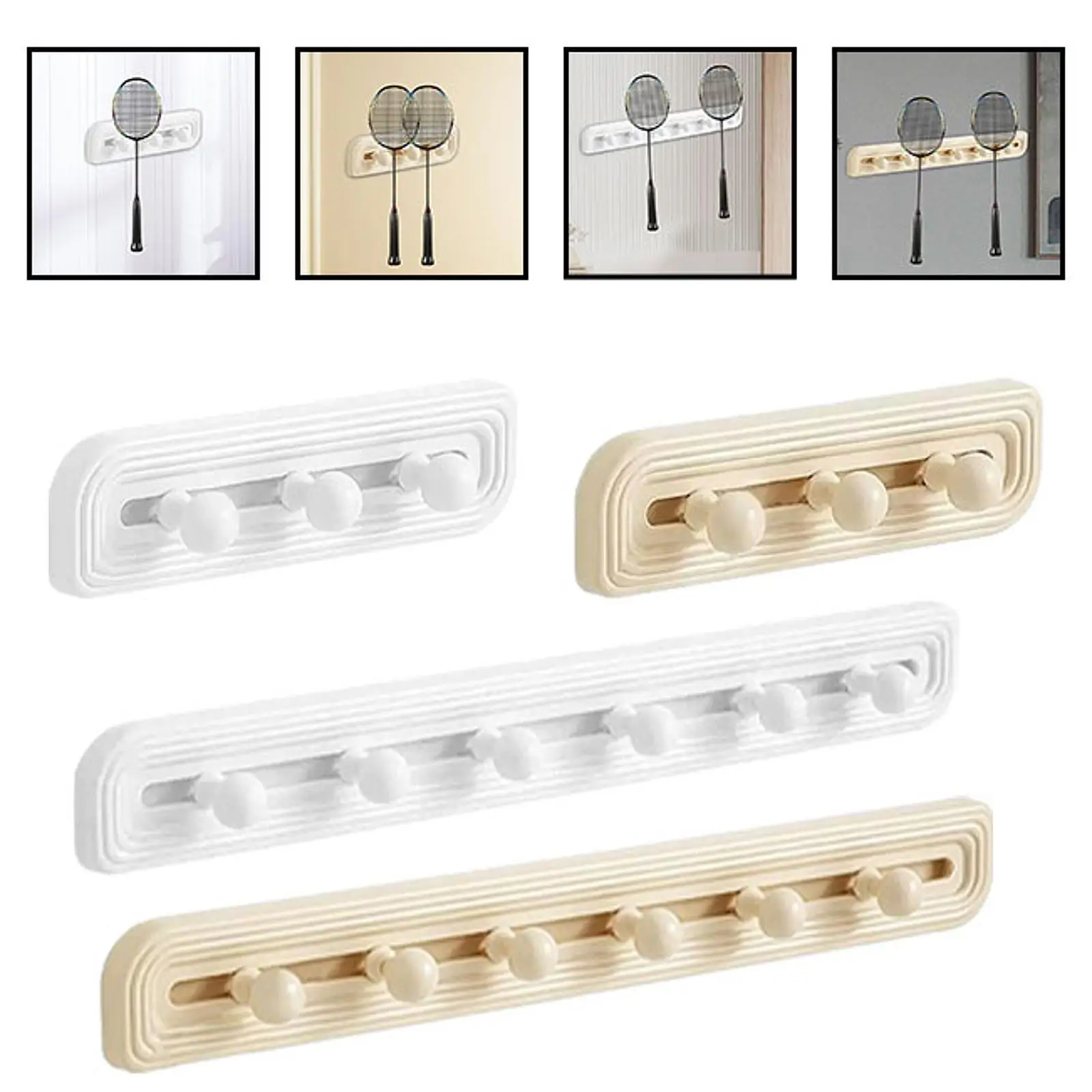 Badminton Racket Rack Space Saving Easy to Install Organizer Multifunctional Storage Rack Badminton Racket Hook for Bedroom