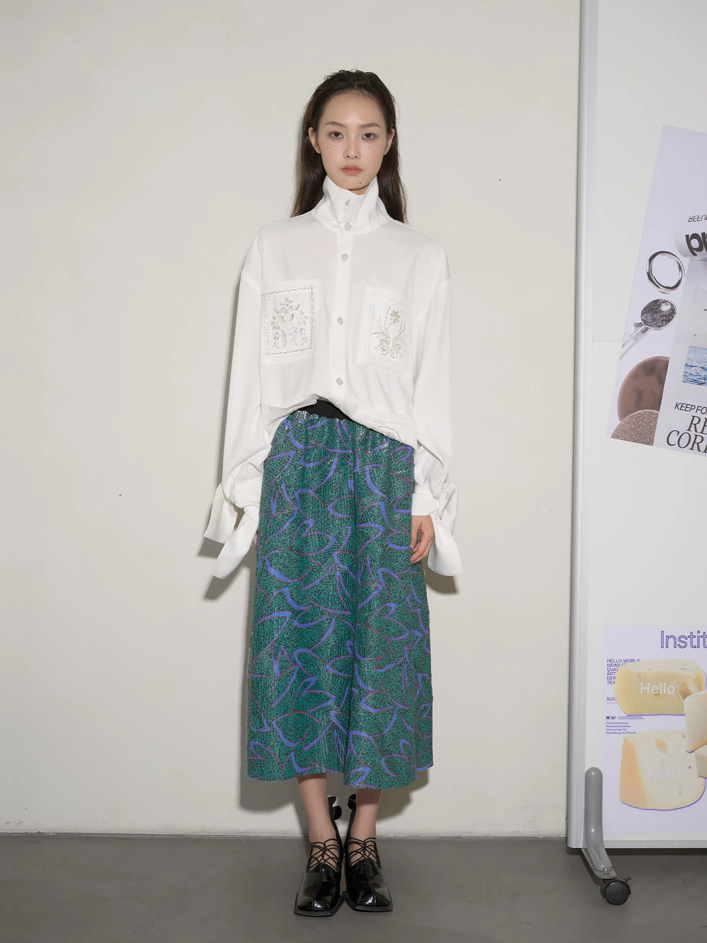 

Юбка А-силуэта с цветочным принтом в стиле ретро, на эластичной талии, универсальная, удобная для повседневной носки, оригинальный дизайн Ci Walk, незаменимая вещь в гардеробе