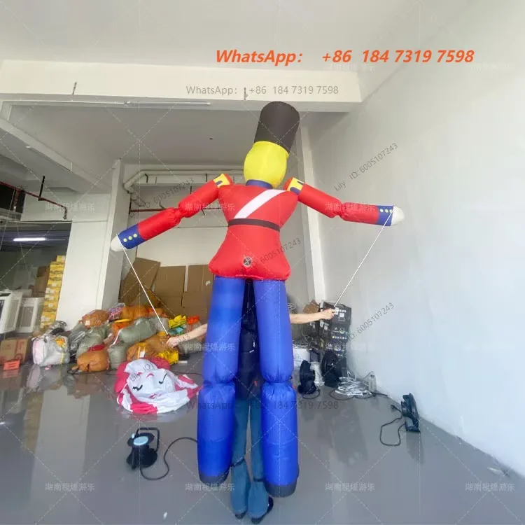 Giant Inflatable Nutcracker Clown Air Blow Soldier Puppet Christmas Xmas Carnival Parade Walking Performance Props for Event