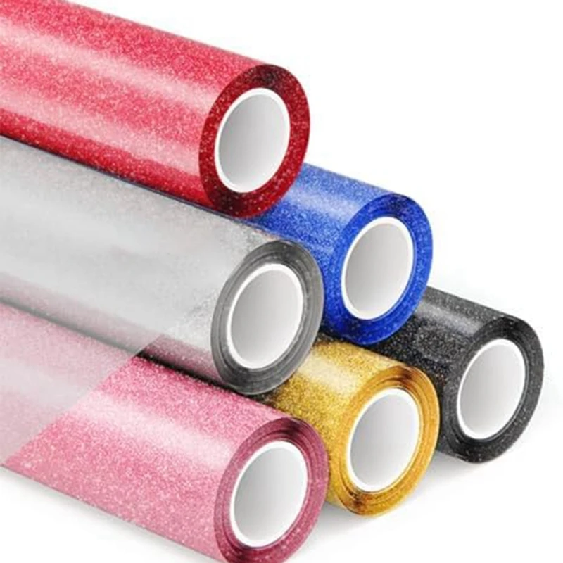 ไวนิลถ่ายเทความร้อนแบบกลิตเตอร์ 6 แพ็ค, ไวนิล HTV Iron-On ขนาด 30.5 X 91 ซม