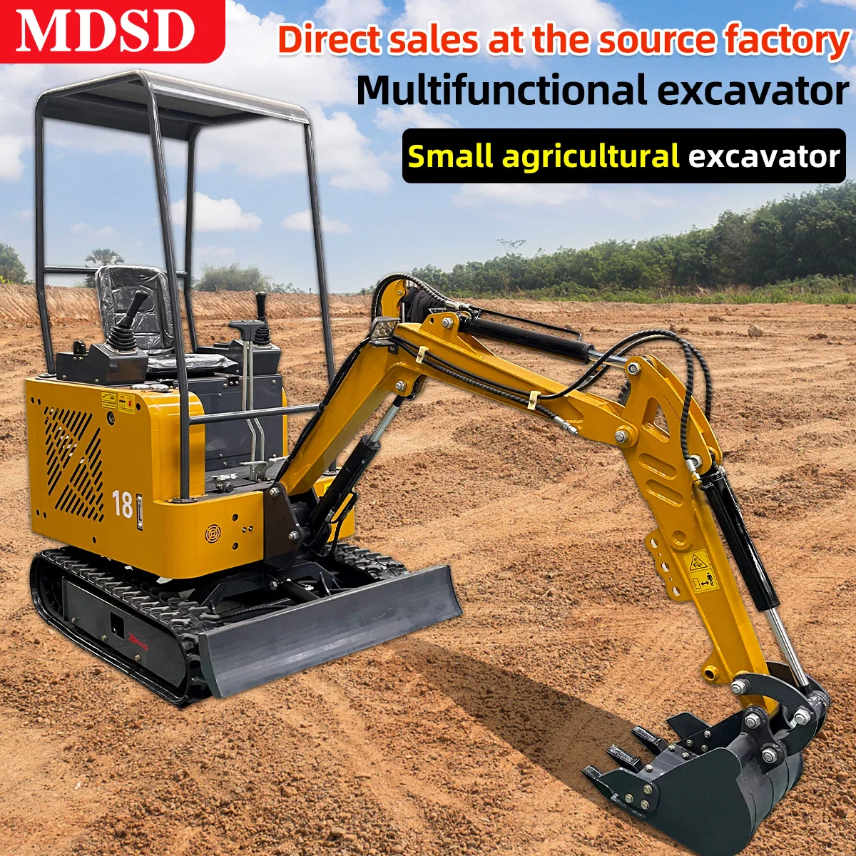 حفارة صغيرة لمزرعة الحديقة تستخدم حفارة زاحفة هيدروليكية متوافقة مع CE EPA Euro 5 شحن مجاني على الحفارات المخصصة