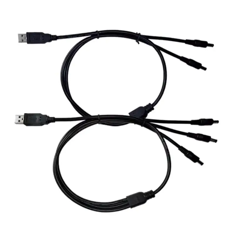 

R53C USB to 5.5x2.1mm Power Cord USB to DC5.5x2.1mm Splitter Cable For Multiple Devices Charging Wire