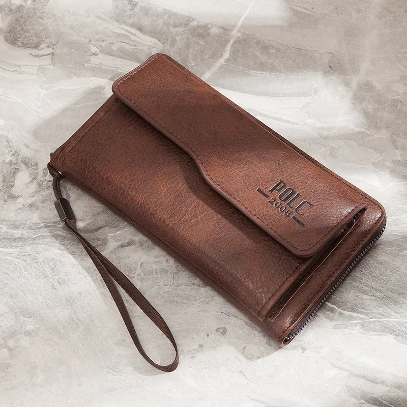 

Men's Wallet Long Fashion Soft Leather Wallet Zipper Multi-card Slot Wallet Mobile Phone Bag Large Capacity