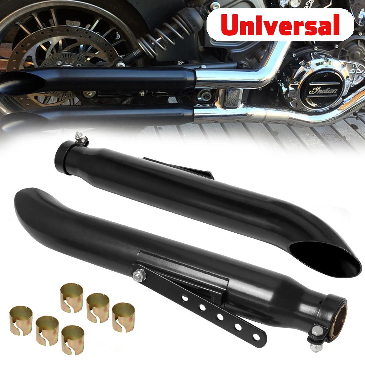 Motorcycle Exhaust Muffler Escapes Para Motos Retro Vintage Classic Electroplating Escap Moto for Cafe Racer Bobber slip-on