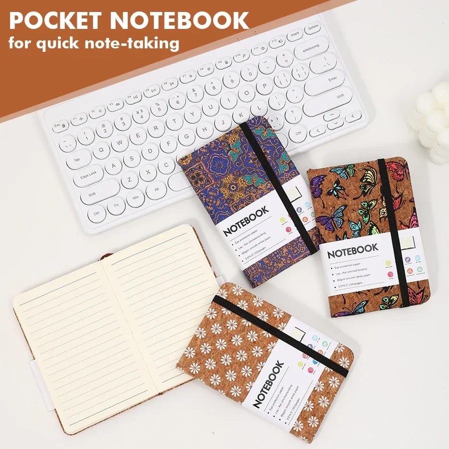 Tree Bark Texture Notebook - A6 Ecological Diary, Cover in Rural Brown, Pocket Notebook Butterfly Diary Notebook