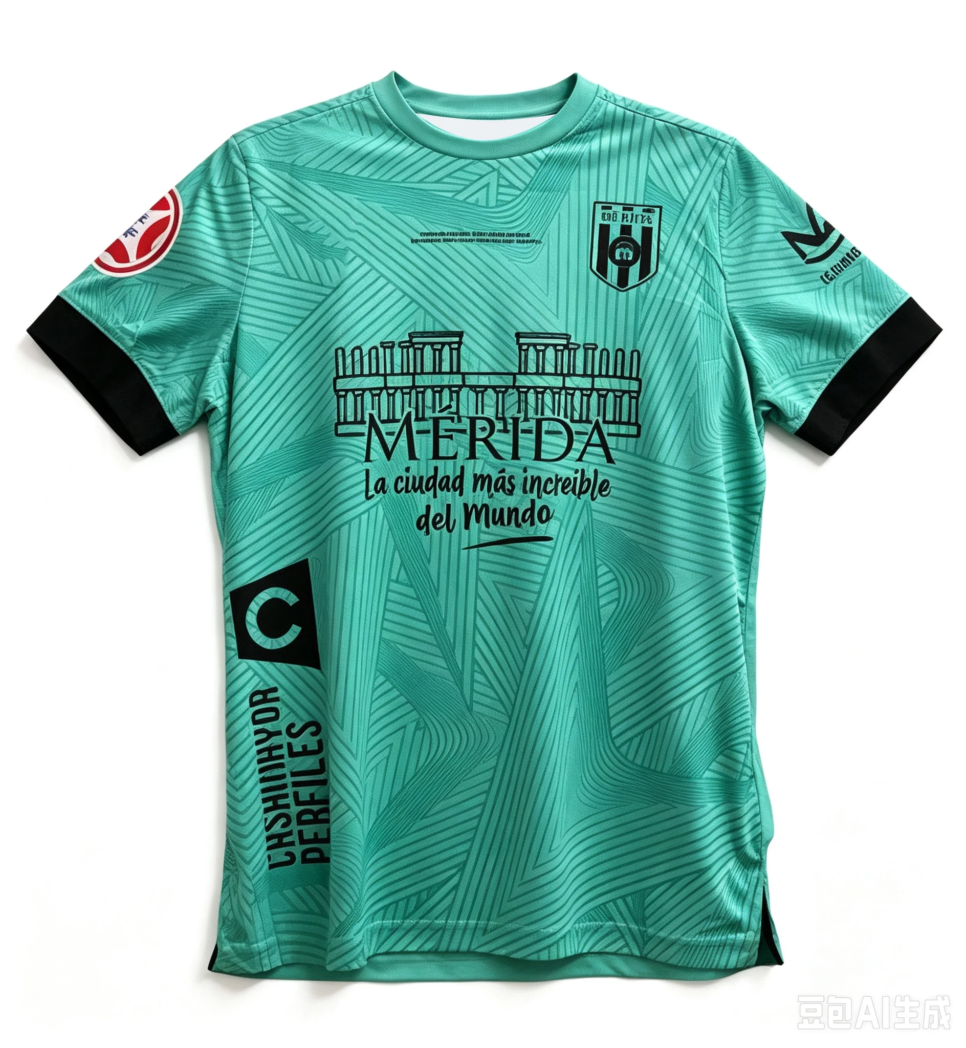 Mérida AD 2026/27 Saison Heimtrikot, 3D-Druckdesign, schnelltrocknendes, atmungsaktives T-Shirt, Herren- und Damen-Fußball-T-Shirt aus Mesh – Detail 7