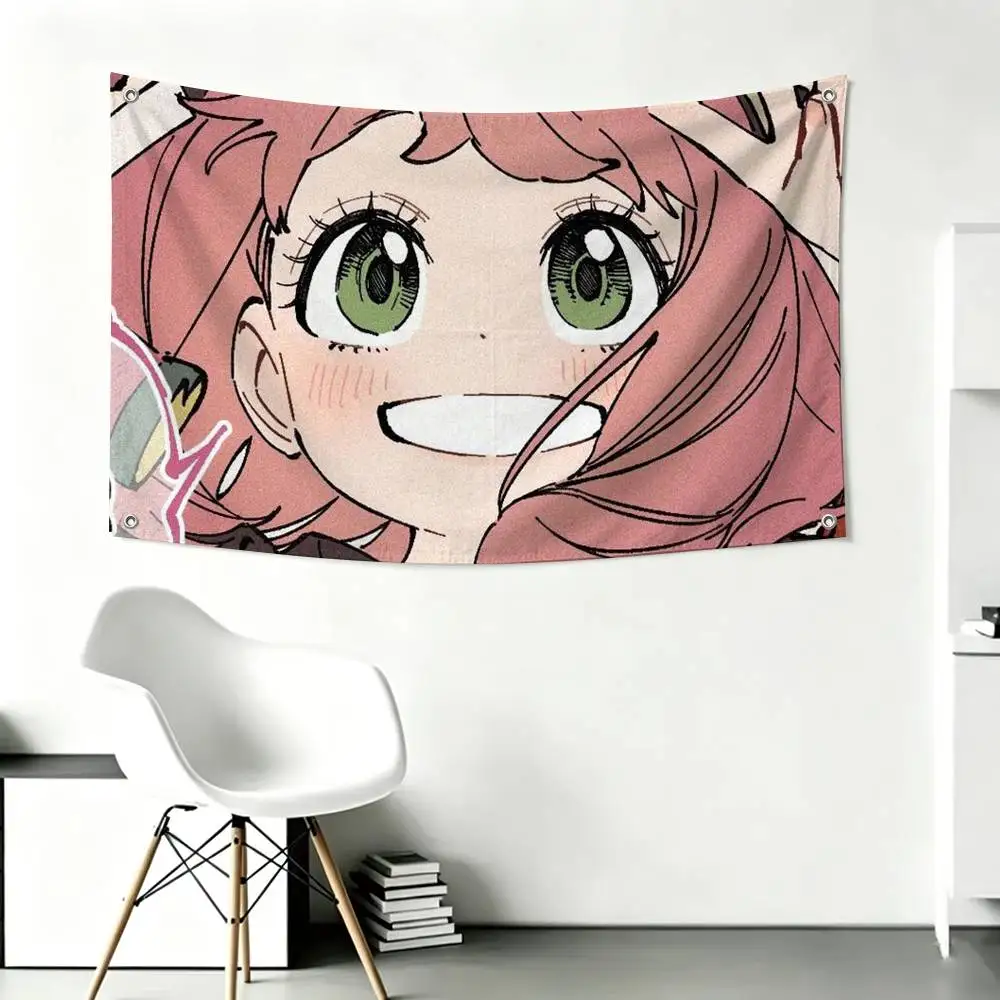 S-SPY FAMILY A-Anya Flags for Bedrooms Home Decor Items Outdoor Decors Garage Decoration Flaga