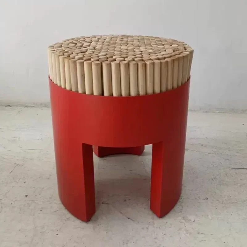 Simple household room round  fashion creative match shoe changing stool wooden bench low stool