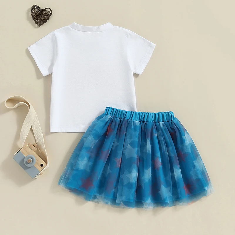 4th Of July Outfit for Toddler Girl Baby USA Shirt Tulle Tutu Skirts Fourth Of July Summer Clothes Kids Girls Dress