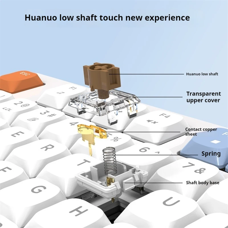 Ajazz Akp815 Rgb Mechanical Keyboard 81-Key 80% Layout Wired Short Axis Ergonomic Design Touch Screen Usb Gaming Keyboard