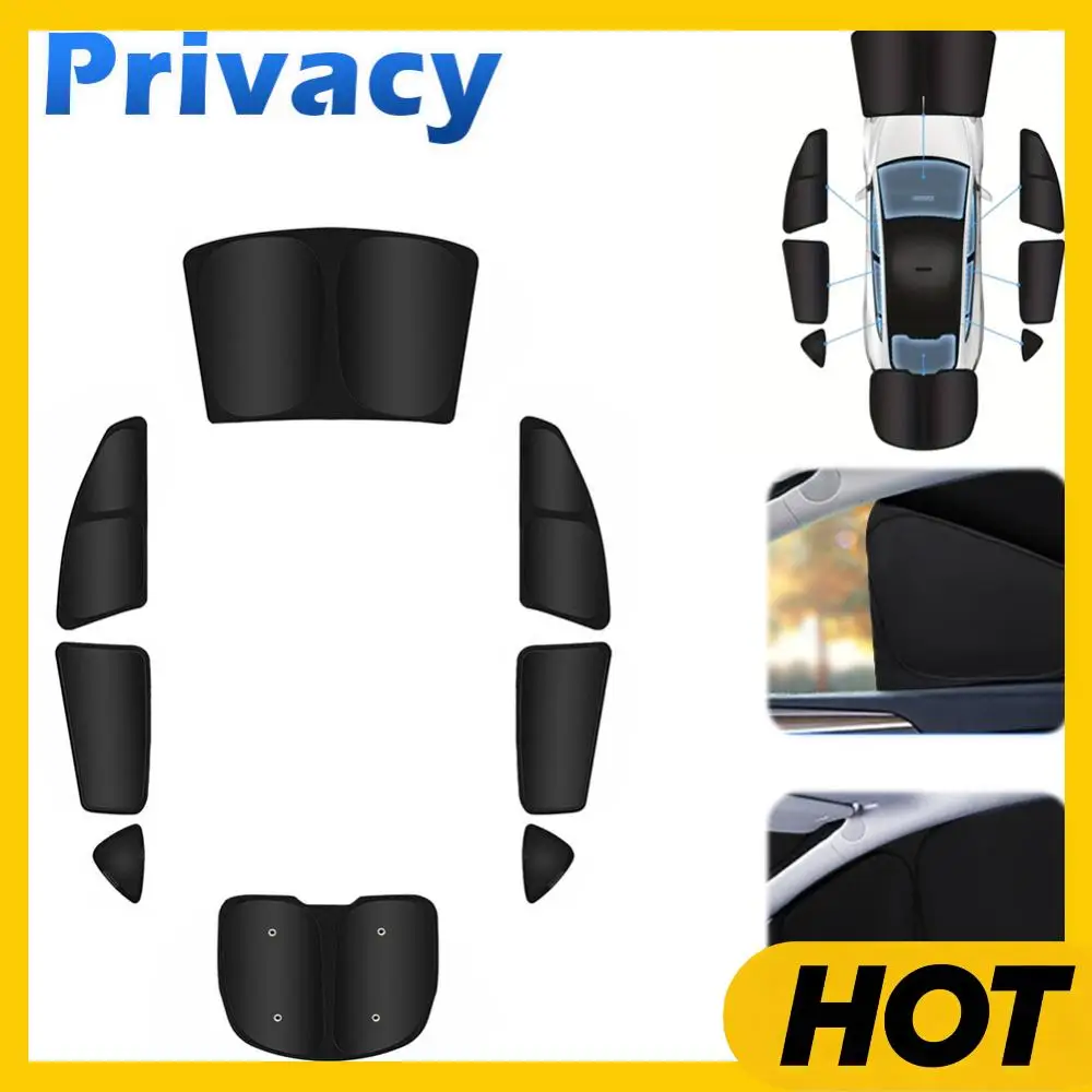 

Комплект из 8 солнцезащитных шторок для автомобиля, блокирующих ультрафиолет, полное затемнение, для TESLA Model Y 2020-2024