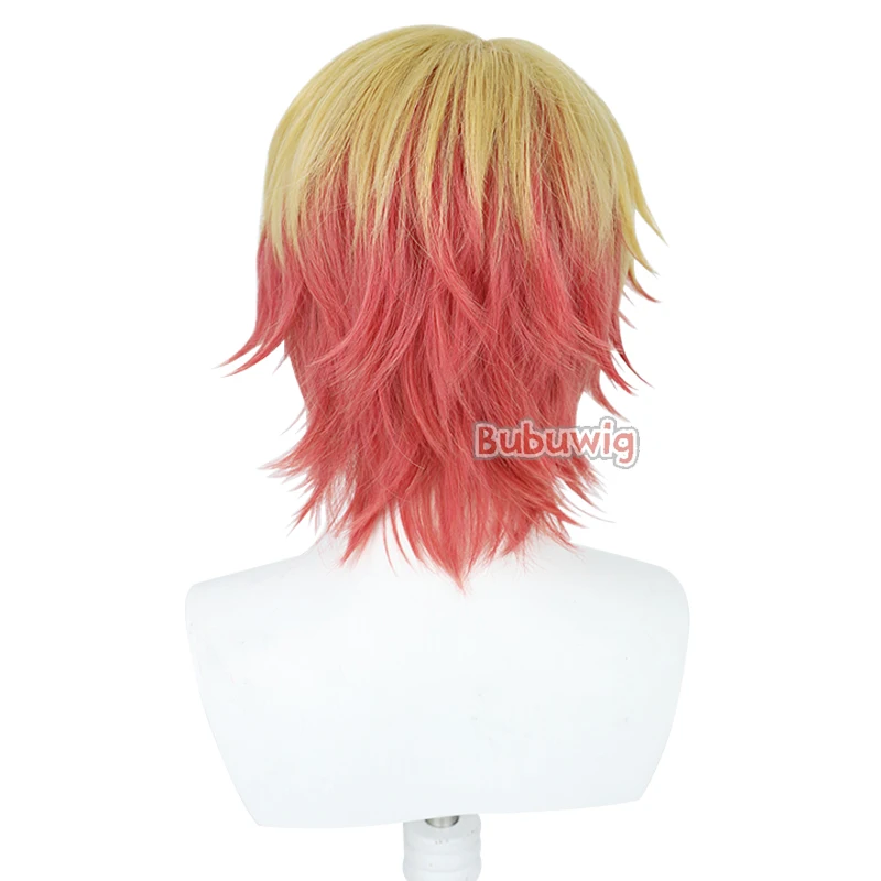 Bugwig syntetyczne włosy Hoshino Akuamarin Cosplay peruki Oshi no Ko Hoshino Akuamarin 30cm blond peruka męska odporna na ciepło