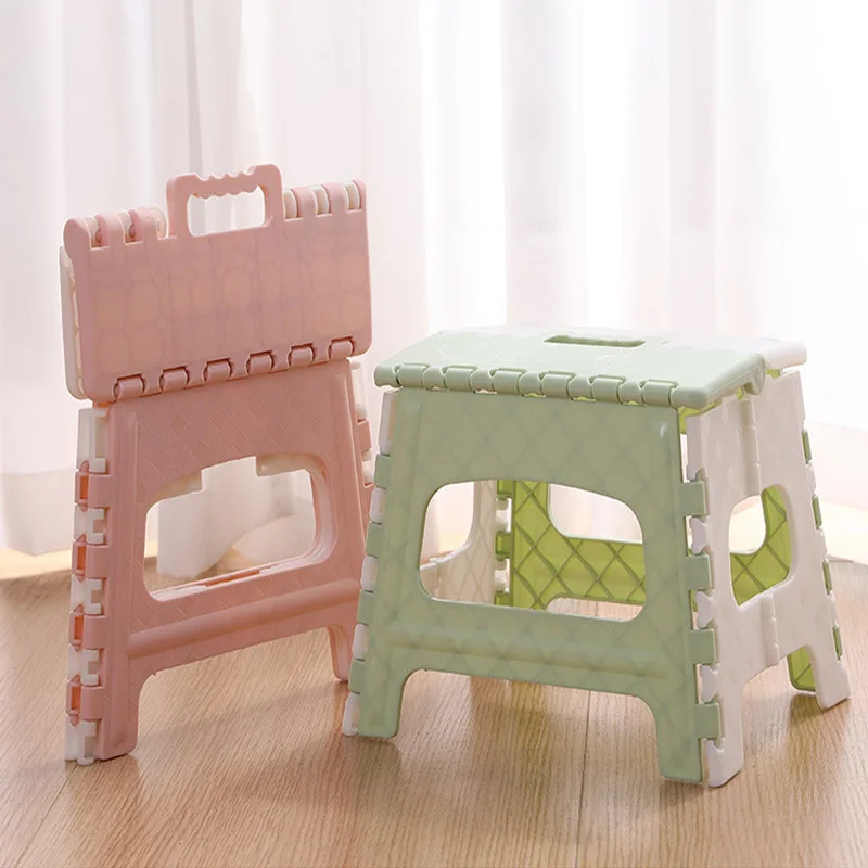 Portátil plástico Folding Stool, desenhos animados, ao ar livre, pesca, crianças