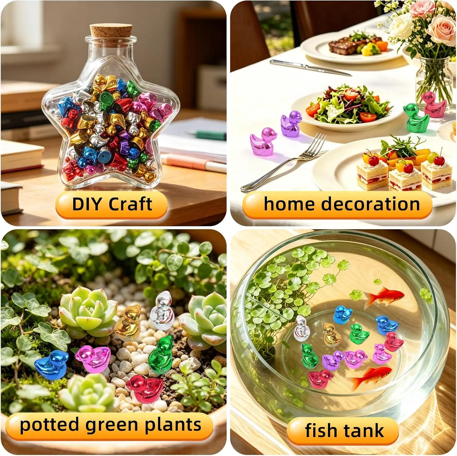 40pcs Mini Colorful Electroplate Ducks Miniatures Tiny Animal Figures for Micro Landscape Home DIY Craft Garden Decoration - view 6