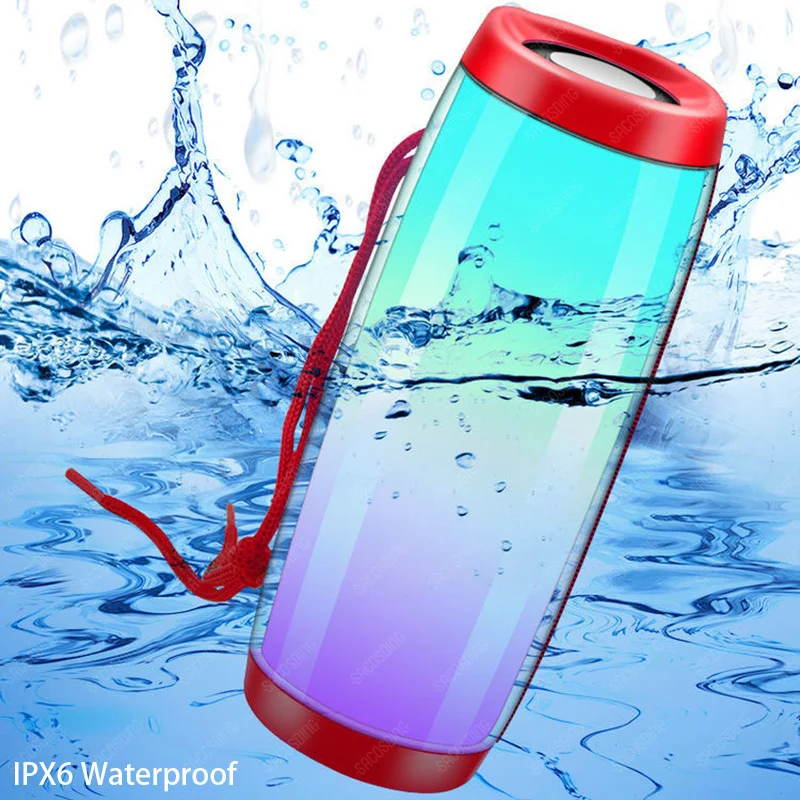 LEDライト付きポータブルBluetoothスピーカー,FMラジオ,音楽ラジカセ,USB, AUX, TF, Bluetooth