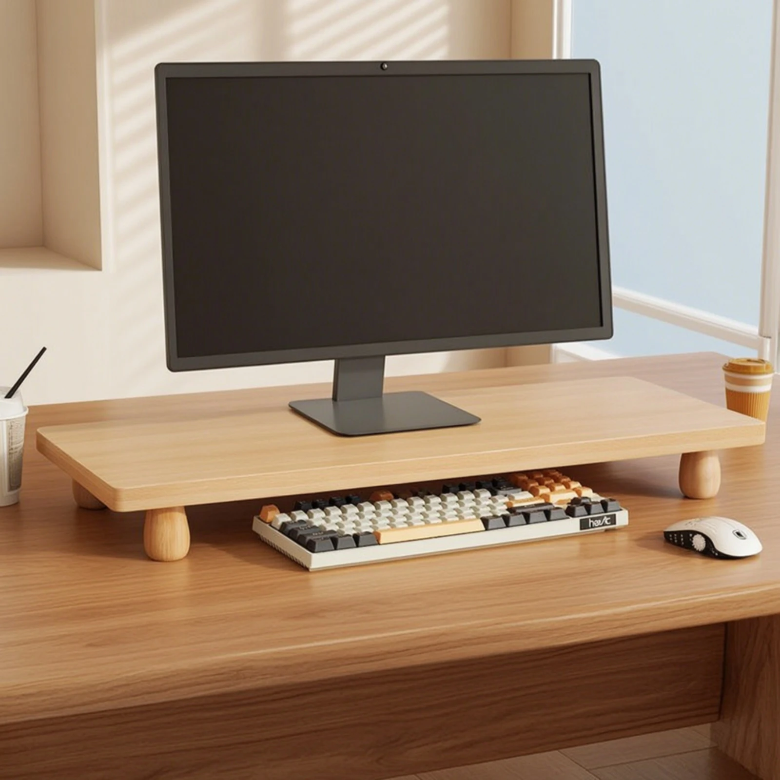 Monitor Riser Stand - حامل شاشة مكتبي متعدد الوظائف، رف