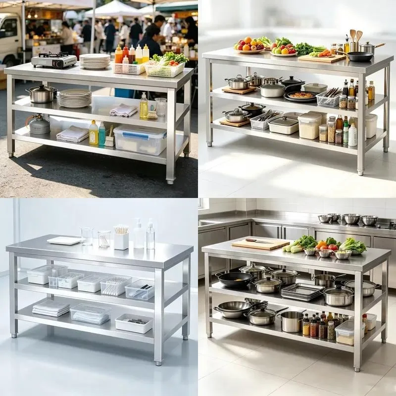 for Commercial stainless steel workbenches for use in back kitchens, restaurants, and hotel kitchens