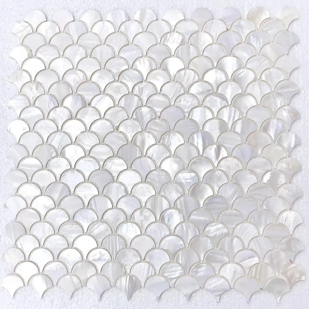 Artistic Shell Mosaic Tile Eco-friendly Dyed Fish Scale Tile DIY Waterproof Mosaic Wall Art Porch Decoration