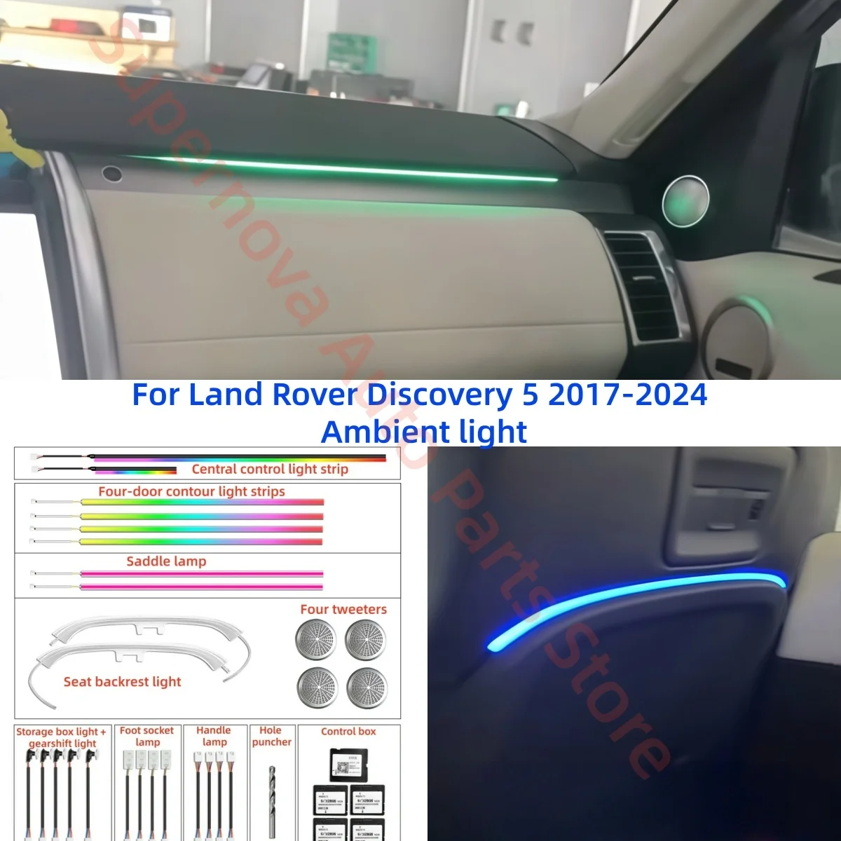 For Land Rover Discovery 5 2017-2024 Ambient light car interior lighting upgrade footlight Seat backrest light Decorative strip