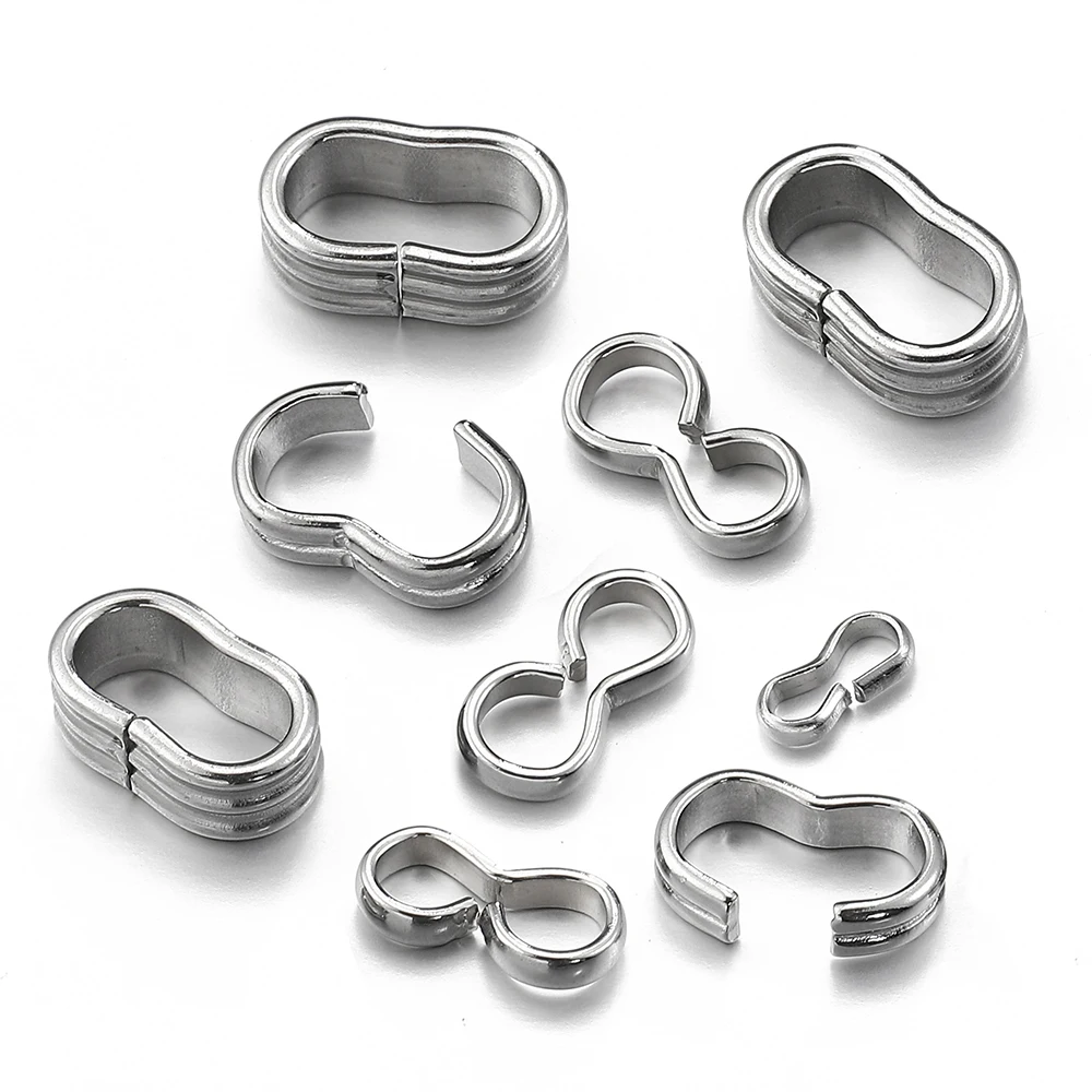 50pcs Stainless Steel 8 Shape Clip Handmade Necklace Connector Buckle Bracelet Accessories Clasp for DIY Jewelry Making Supplies