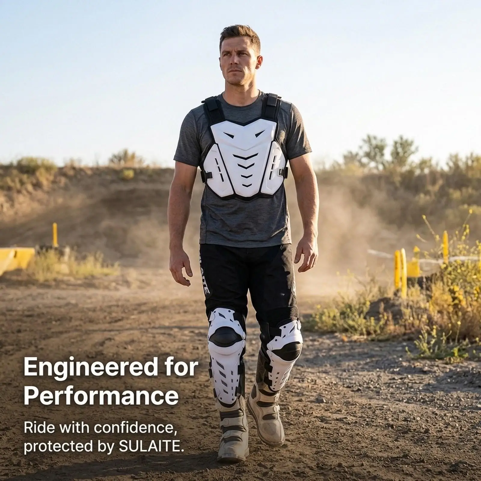 Motorcycle Jacket Protector Vest Enhanced Safety Gear Set for Summer Riding and Motocross
