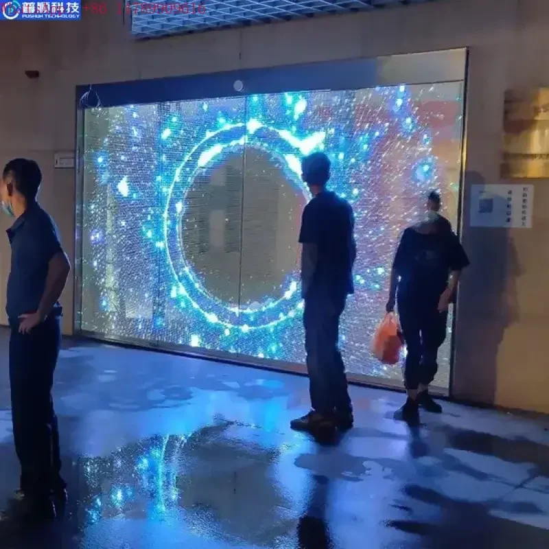 Customizable Waterproof LED ScreenPushunled Transparent Display For Traffic Indication Window ScreenSuitable For Any Setting