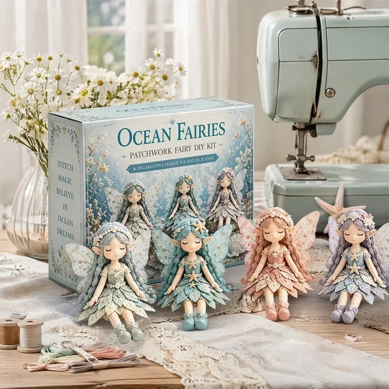 Flower Fairies Patchwork DIY Kit Enchanting Fairy Sewing Craft Set with All Supplies & Guide Whimsical Handmade Doll for Adults view 3