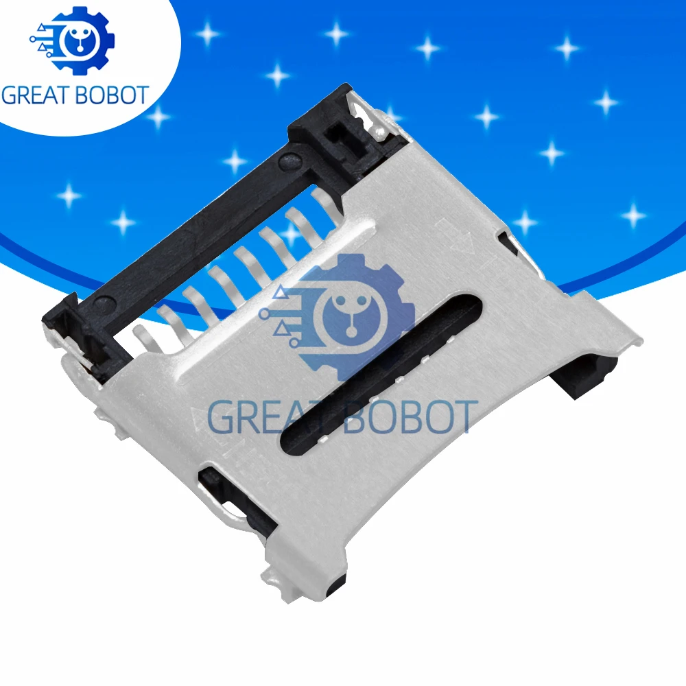 10PCS Flip Type TF Micro SD Card Holder Heavy‑Duty Memory Card Socket Connector