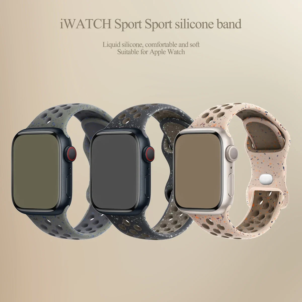 Original Strap for Apple Watch Ultra 2 Band 49mm 45mm 44mm 41 42mm Colored Particles Bracelet for IWatch Series 9 8 7 6 5 SE 4 3