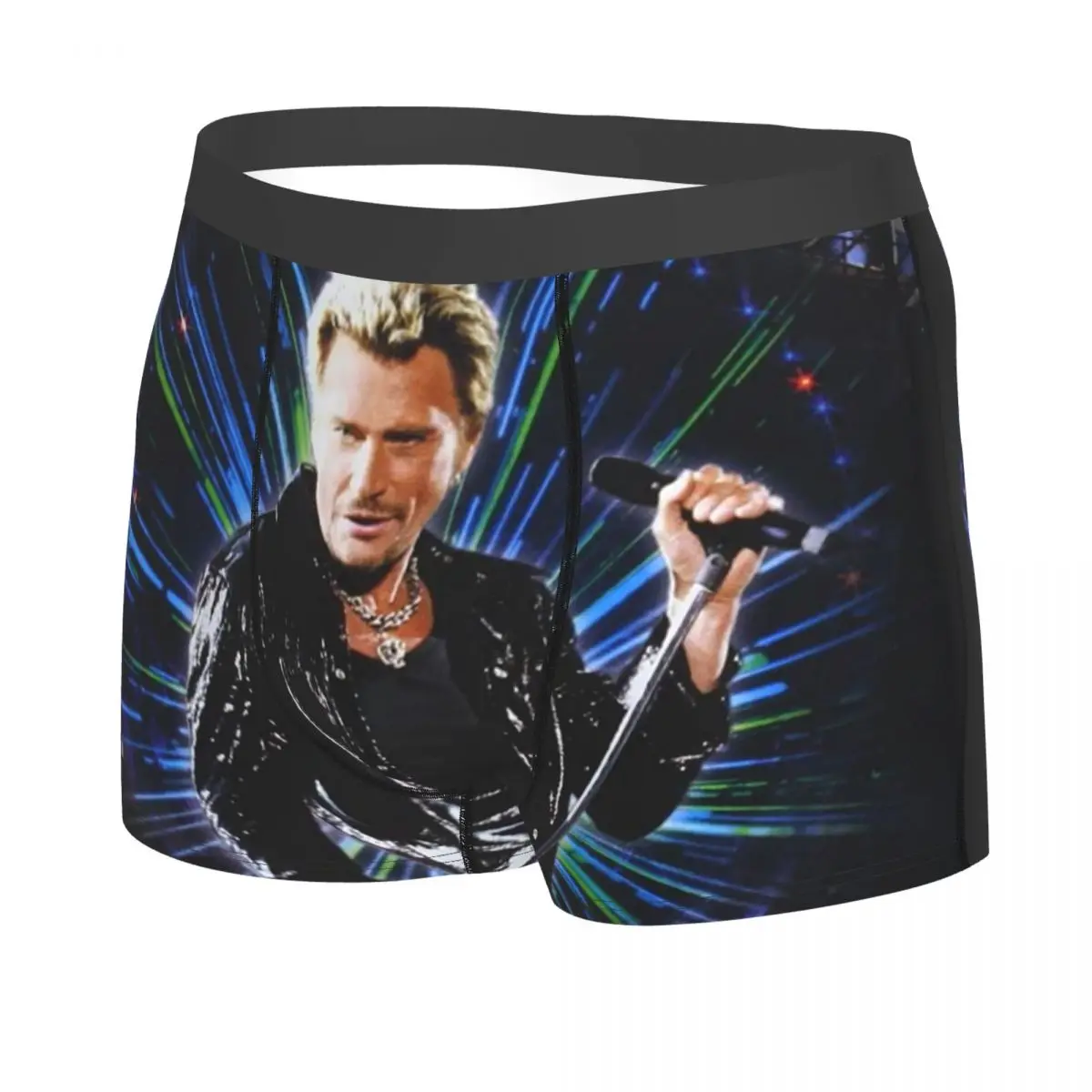 Johnny Hallyday Rock Boxer Shorts Men 3D Printed Male Stretch Singer French France Underwear Panties Briefs
