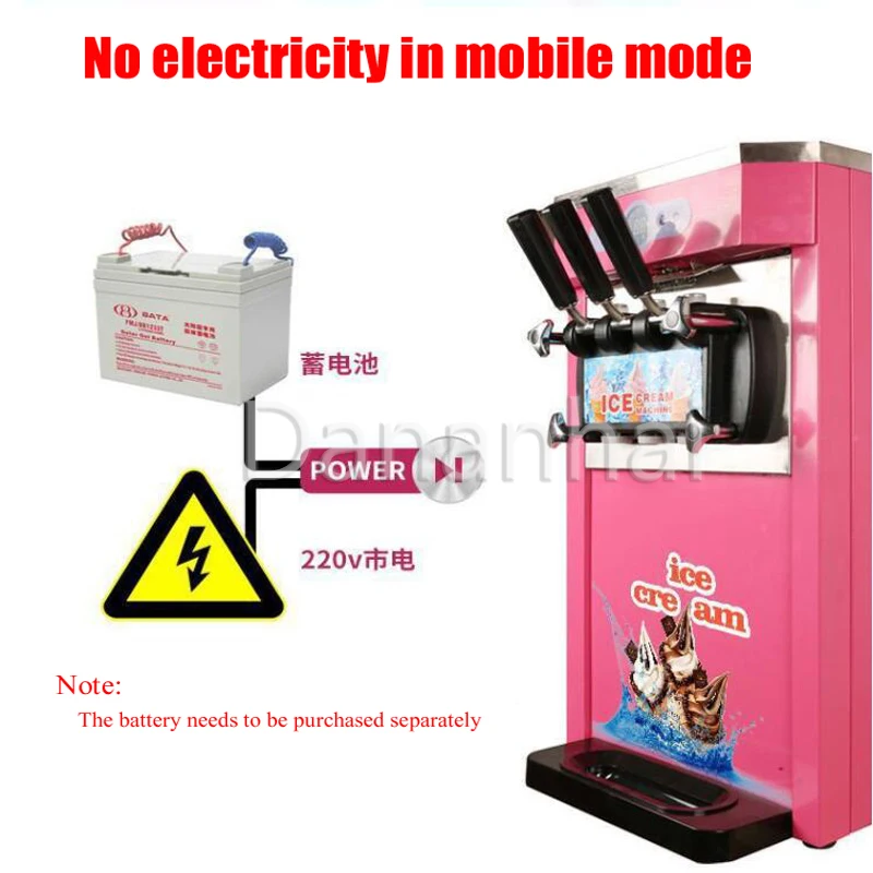 Commercial Soft Ice Cream Machine, Edible Yogurt Machine, Multifunctional Stainless Steel Cone Machine