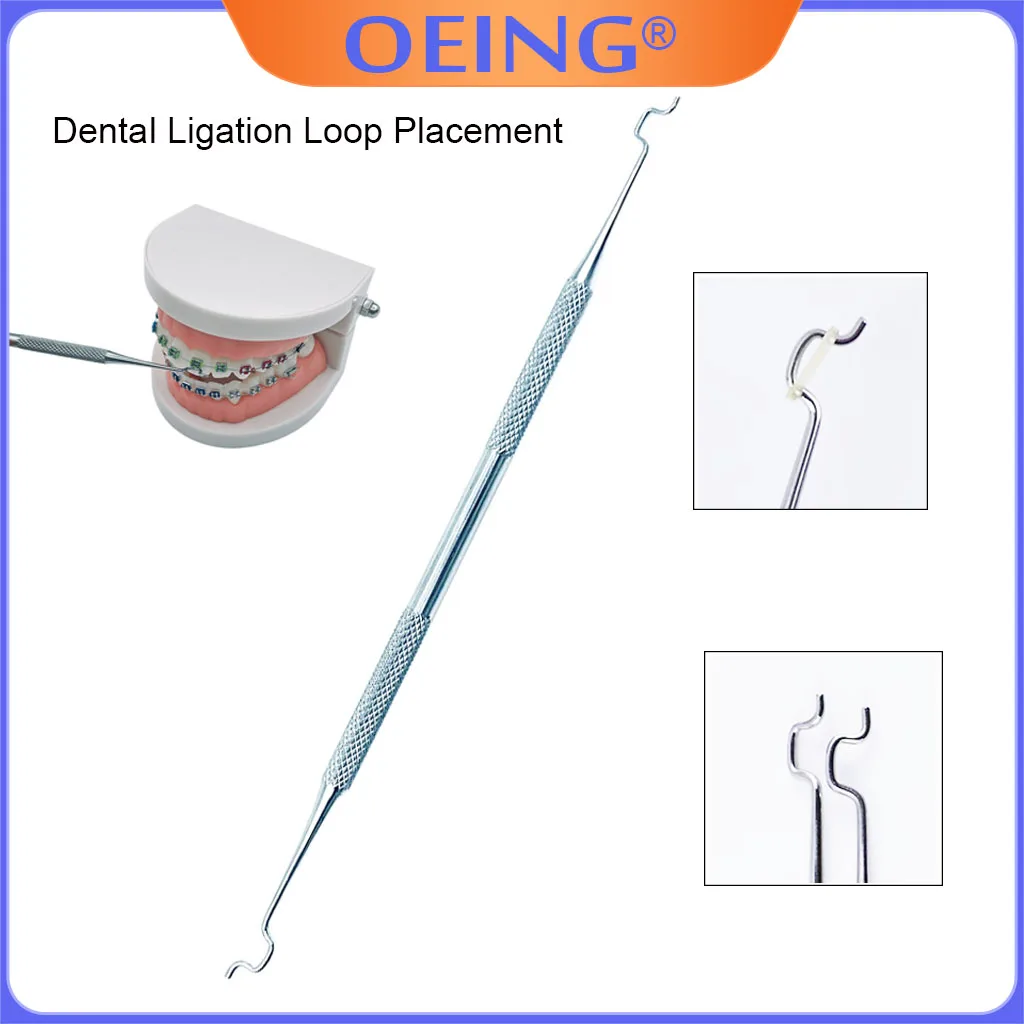 Dental Orthodontic Twirl-on Module Ligature Tie  Elastic Ligation Ring Holder  Placer Placement Tool Dentist Instrument Pusher