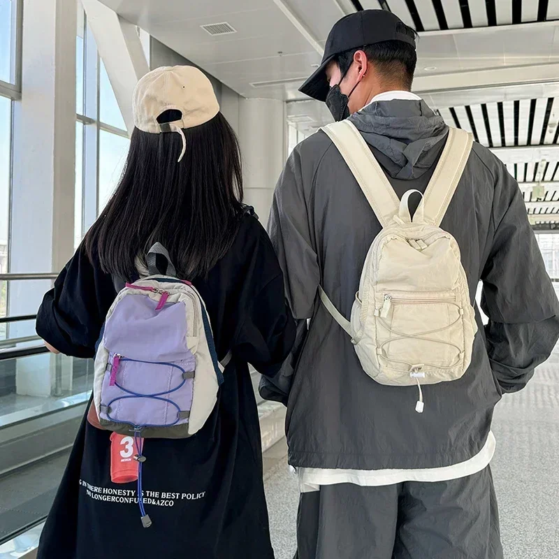 

Outdoor Contrasting Color Backpack for Women 2024 New Hiking Mini Backpack for Male Middle and High School Students Le Cartable