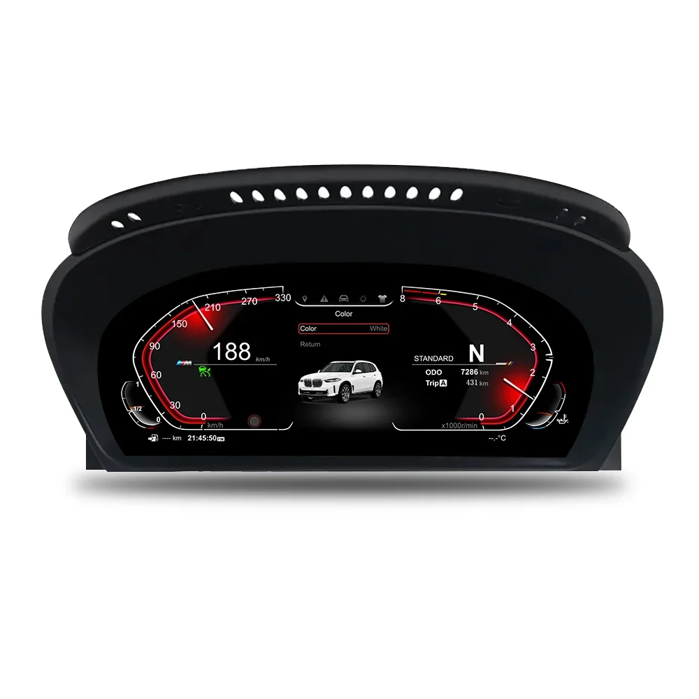 12.3 Inch LCD Speedometer Digital Dashboard Instrument Speed Cluster for BMW 5 Series E60 E61 2003 - 2009  LINUX