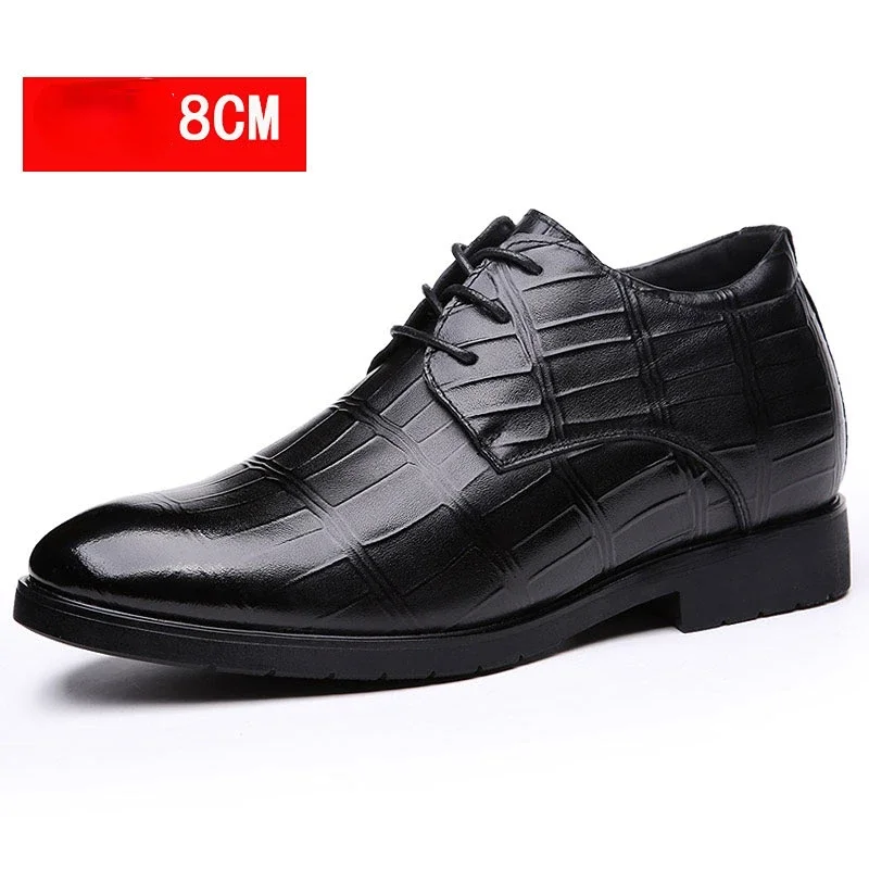 Invisible Elevator Men's Height Increasing Shoes Leather Height Increasing Men's Shoes Business Formal Shoes 10 Cm Wedding Shoes