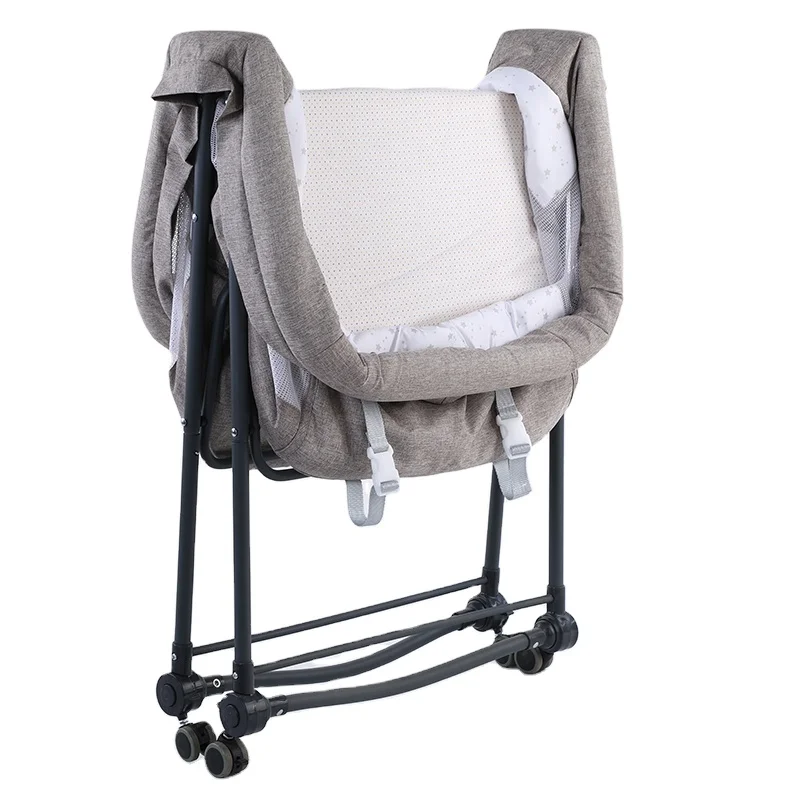 Portable Fabric Baby Crib Bed, Top Quality, Foldable, Simple, Stylish, Accept OEM, Save Space, 0 ~ 12 Months, 1Pc