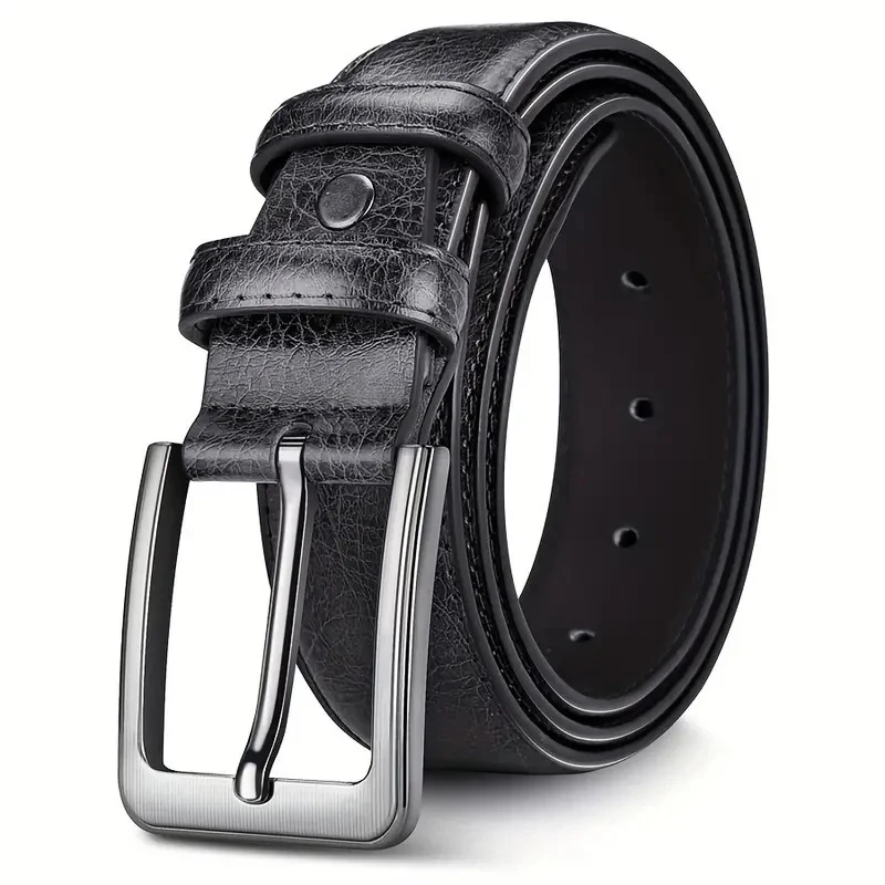 Men's vintage high-end new belt with pin buckle, simple and versatile, suitable for jeans and trousers
