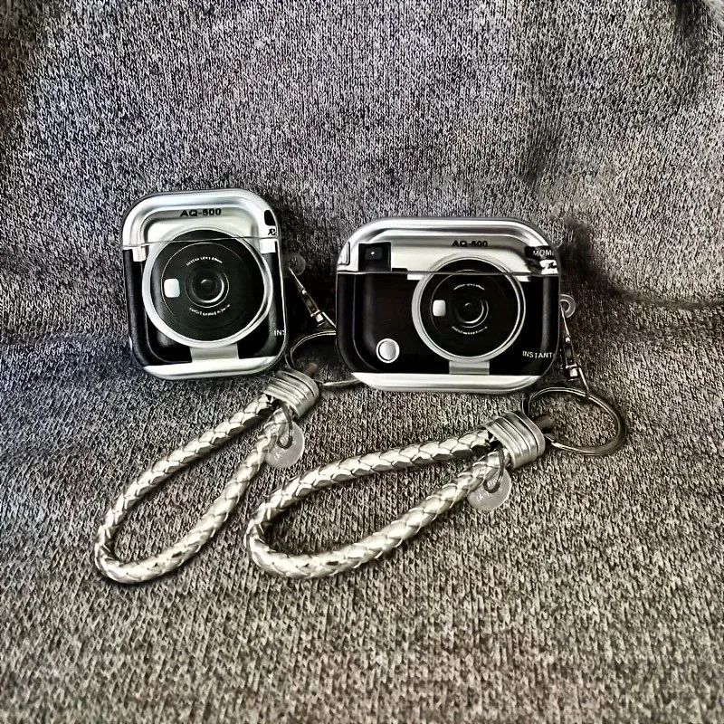 

Creative Camera Headphone Case for Apple AirPods Pro2 Pro 4 3 2 1 Earphones Electroplated Protective Case