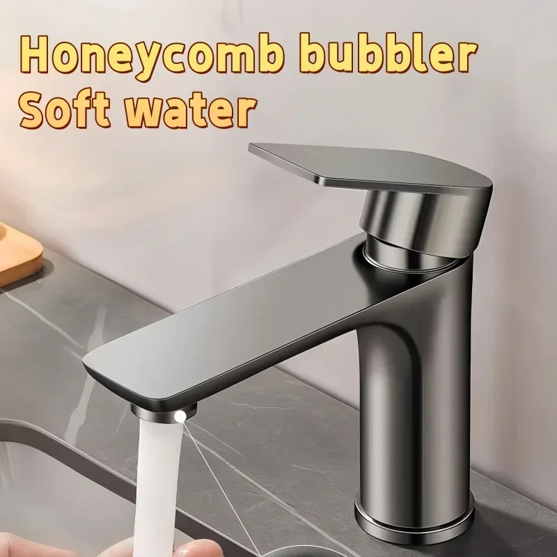 

Washbasin Faucet Stainless Steel Single Handle Bathroom Sink Faucet Bathroom Mixer Cold and Hot Water Tap Bathroom Sink Tap Tap