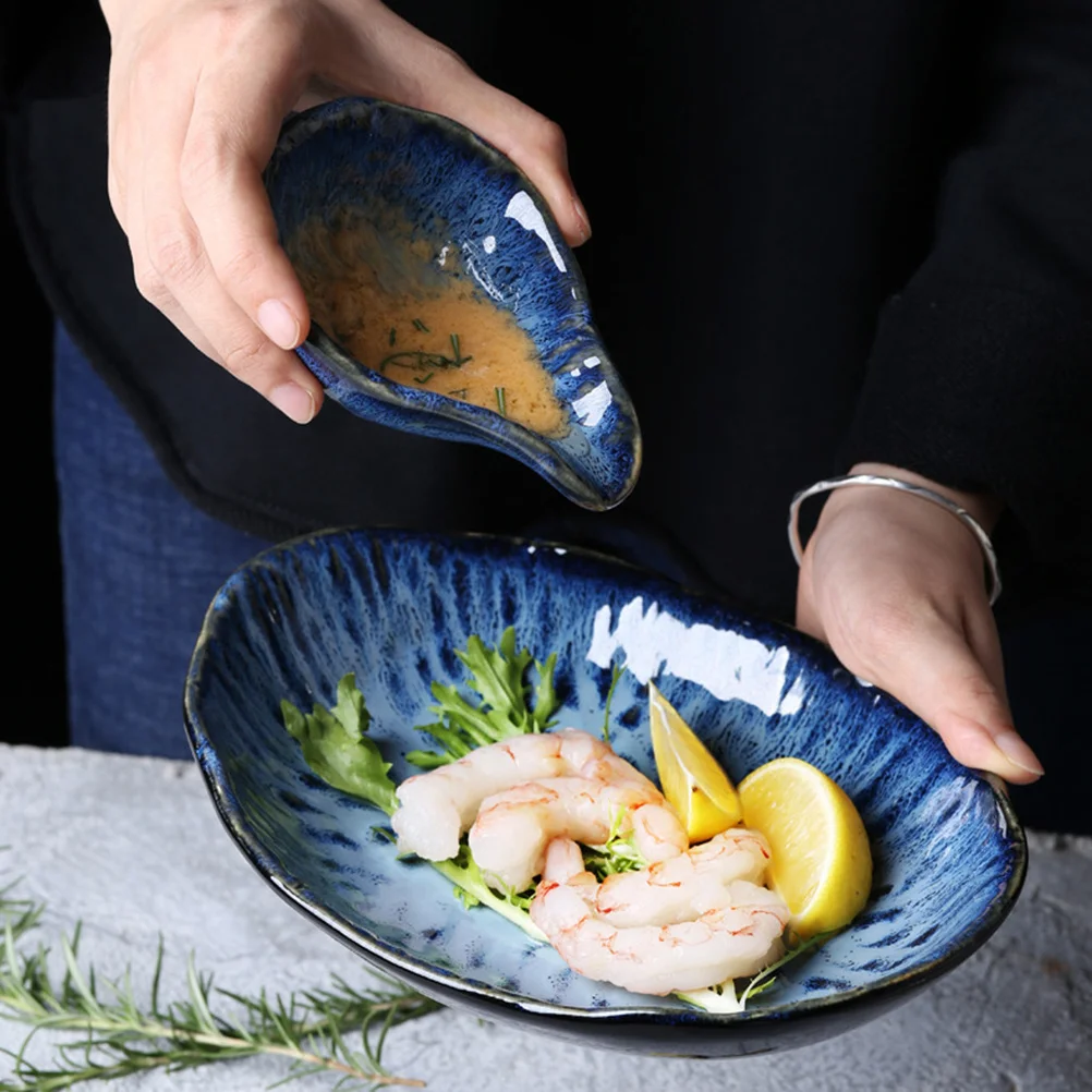 

Kiln Change Ceramic Seasoning Plate 7.2 Inch for Steak Sushi Sauces Ketchup Butter Olive Oil Decorative Dining