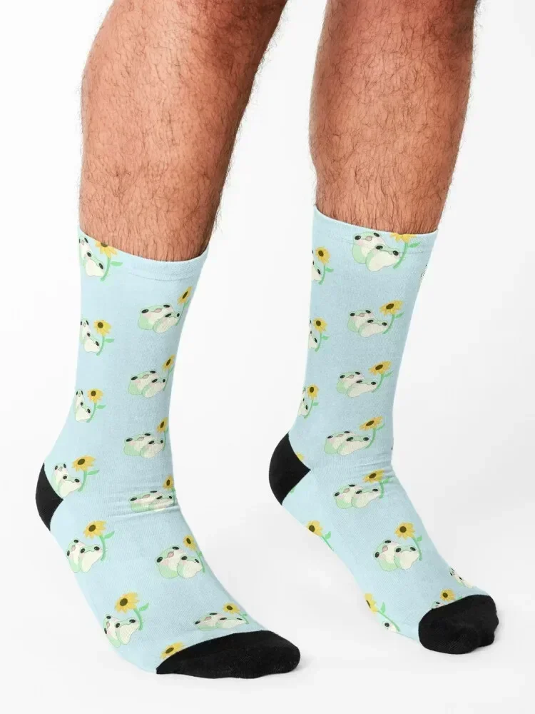 Flower Frogs @artbyrhin Socks funny sock with print Wholesale Soccer Socks Men's Women's