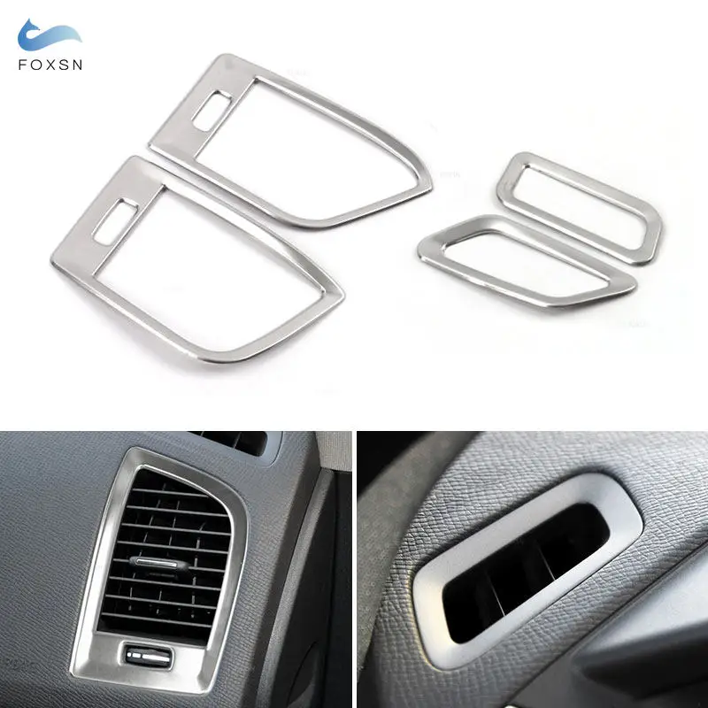 Stainless Steel Car styling Dashboard Side Air Condition Outlet Vent Cover Trim For Volvo XC60 2009-2017 only left hand drive