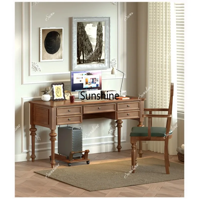 Household American light luxury retro study computer desk