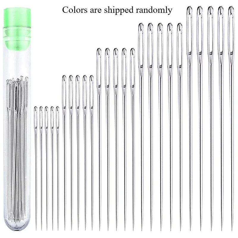 25 Pcs Large Eye Stitching Needles Sewing Needles Handmade Leather Needle Steel Yarn Knitting Needles Sewing Tool Set