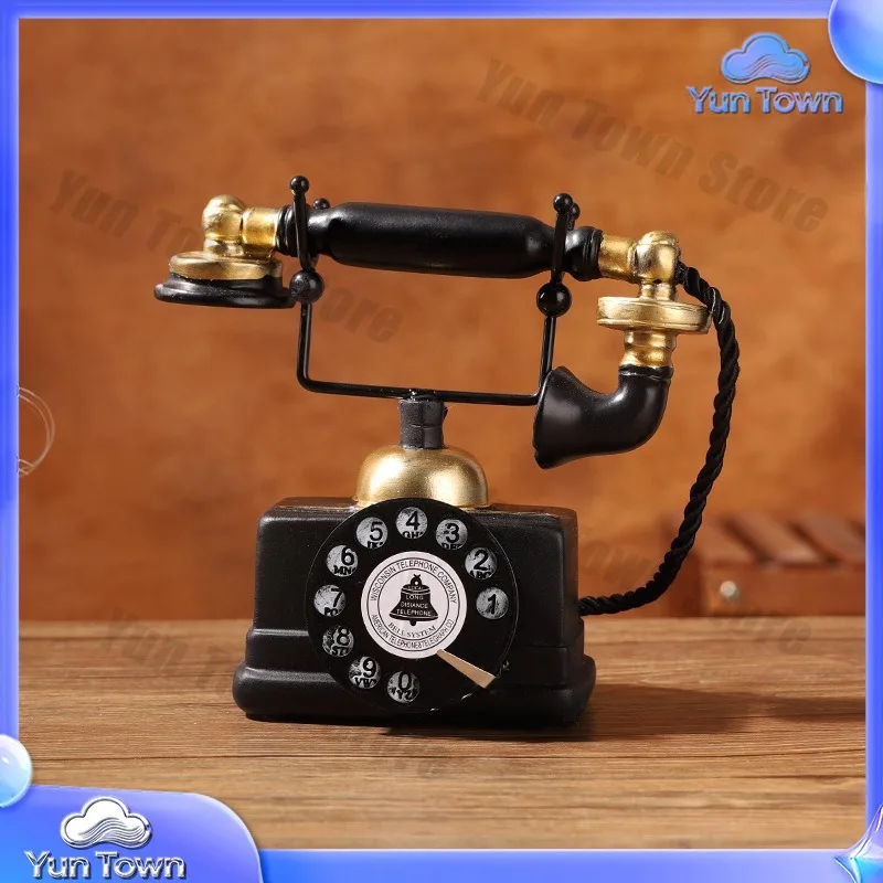 American retro telephone ornament home living room wine cabinet decoration bar shooting props nostalgic telephone model